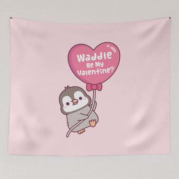 Item preview, Cute Penguin With Heart Balloon Waddle Be My Valentine designed and sold by rustydoodle.