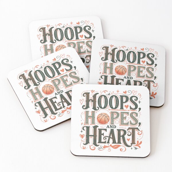 Item preview, Hoops, Hopes, and Heart - Vintage Inspirational Basketball Graphic designed and sold by CulDeSacCreate.