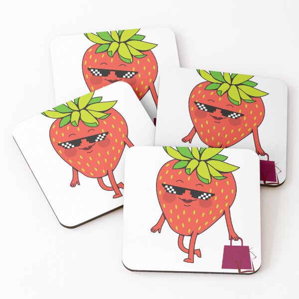 Item preview, Funny Strawberry Cute Cool Fruit Cartoon designed and sold by Darkstore0.