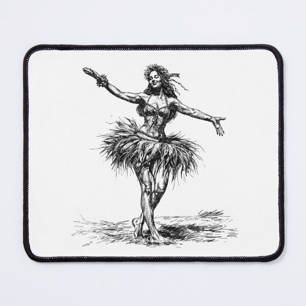 Item preview, Hula Dancer in Traditional Dress – Island Spirit Ink Illustration designed and sold by inkoutninja.