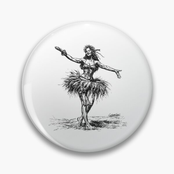 Item preview, Hula Dancer in Traditional Dress – Island Spirit Ink Illustration designed and sold by inkoutninja.