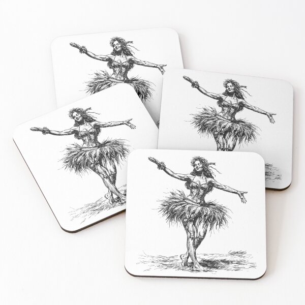 Item preview, Hula Dancer in Traditional Dress – Island Spirit Ink Illustration designed and sold by inkoutninja.
