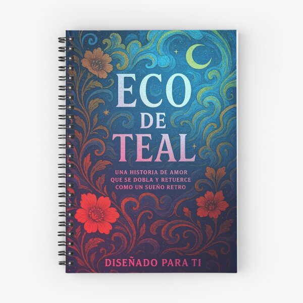 Item preview, Copy of Magic Retro Notebook – Teal Floral Echo designed and sold by Anomaly 404 Error.