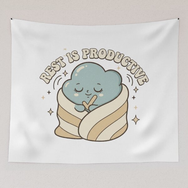Item preview, Rest Is Productive Funny Retro Productivity Quote Design designed and sold by DIRTYSKETCHH.
