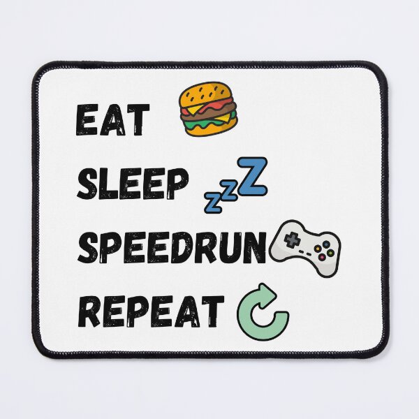 Item preview, Eat Sleep Speedrun Repeat – Fun Emoji Gamer Quote designed and sold by PHRASEandSTYLE.