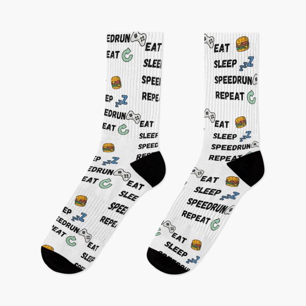 Item preview, Eat Sleep Speedrun Repeat – Fun Emoji Gamer Quote designed and sold by PHRASEandSTYLE.