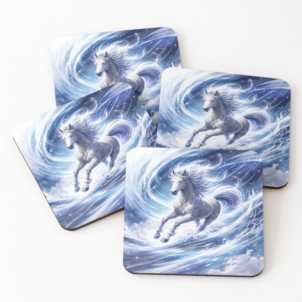 Item preview, Celestial Ice Horse – Frozen Wind Spirit designed and sold by Sksticker991.