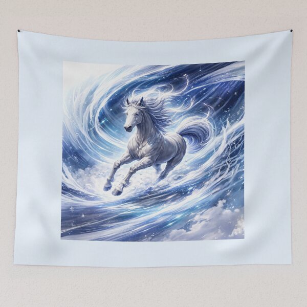 Item preview, Celestial Ice Horse – Frozen Wind Spirit designed and sold by Sksticker991.