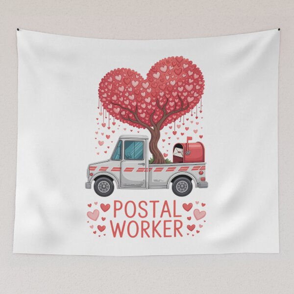 Item preview, Postal Worker Valentine's Day Postal Truck Mailman Mail Lady designed and sold by EllenJast.
