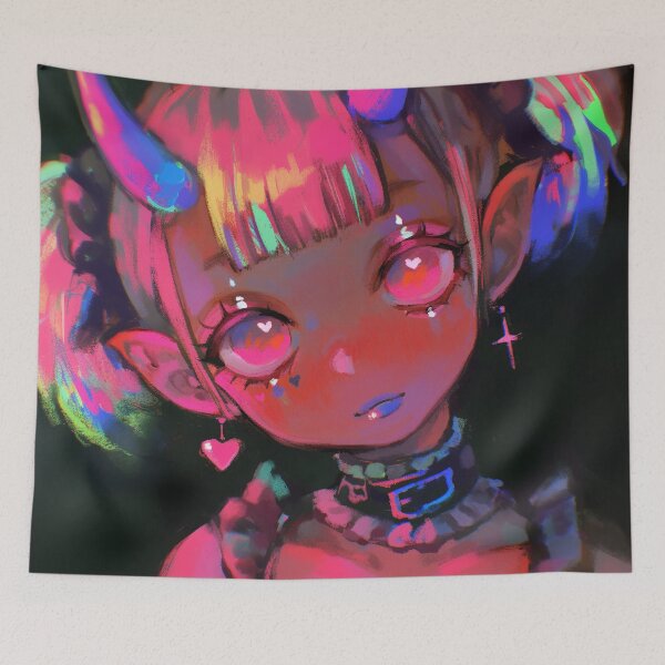 Item preview, Kawaii Neon Goth Demon Girl designed and sold by bubblegoth.