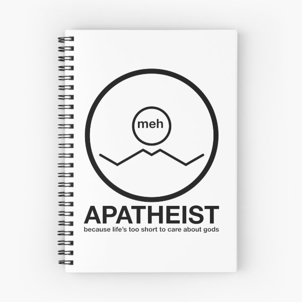 Item preview, Apatheist Meh Because Life's Too Short to Care About Gods Atheist Rationalist Symbol Black Text designed and sold by MathWare MathClips.