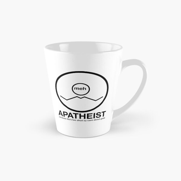 Item preview, Apatheist Meh Because Life's Too Short to Care About Gods Atheist Rationalist Symbol Black Text designed and sold by MathWare MathClips.