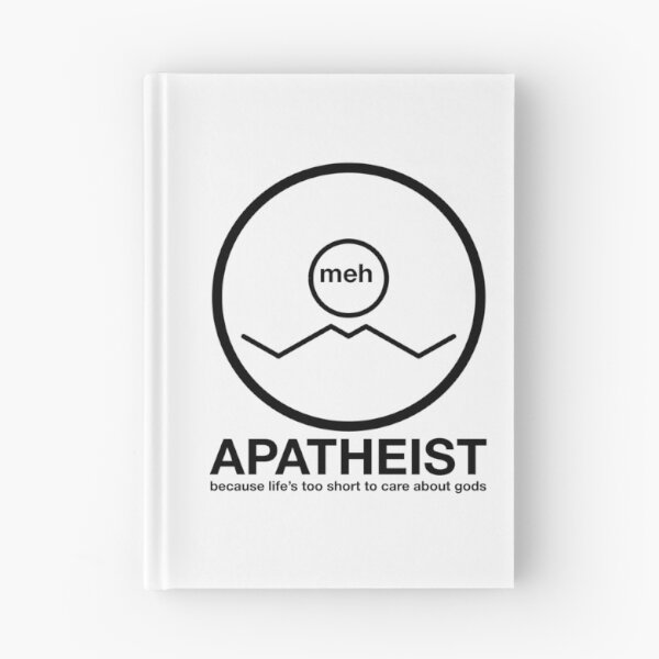 Item preview, Apatheist Meh Because Life's Too Short to Care About Gods Atheist Rationalist Symbol Black Text designed and sold by MathWare MathClips.