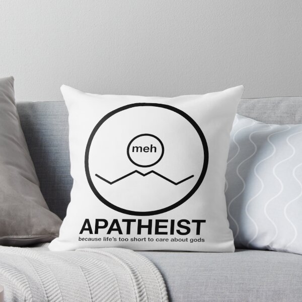 Item preview, Apatheist Meh Because Life's Too Short to Care About Gods Atheist Rationalist Symbol Black Text designed and sold by MathWare MathClips.