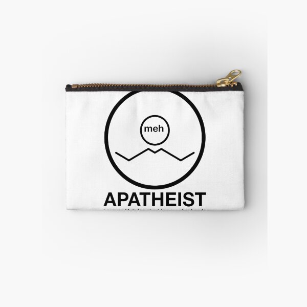 Item preview, Apatheist Meh Because Life's Too Short to Care About Gods Atheist Rationalist Symbol Black Text designed and sold by MathWare MathClips.