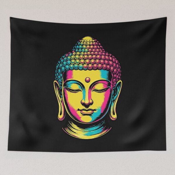 Item preview, Colorful Buddha Head Pop Art – Modern Zen Meditation Artwork designed and sold by Trove Designs.
