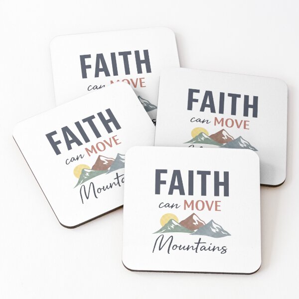 Item preview, Faith Can Move Mountains – Christian Faith Typography Mountain Design designed and sold by ALTFaithDesign.