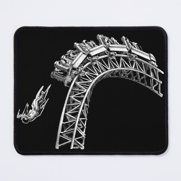 Item preview, Man Falling Out of Roller Coaster Going Uphill designed and sold by Naux | Design & Illustration.