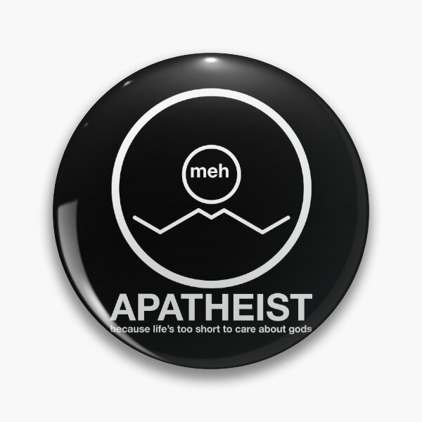 Item preview, Apatheist Meh Because Life's Too Short to Care About Gods Atheist Rationalist Symbol White Text designed and sold by MathWare MathClips.