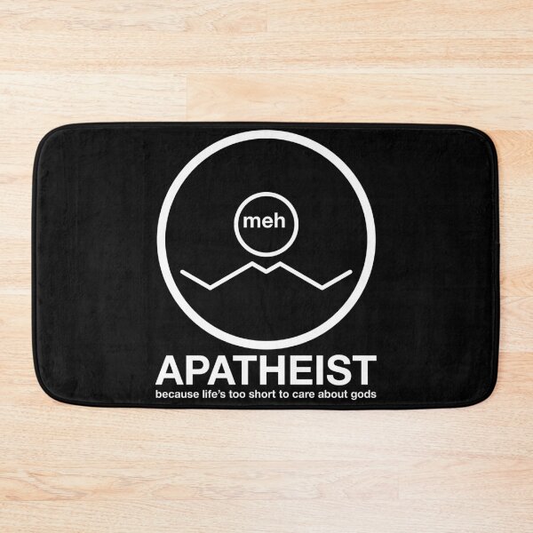 Item preview, Apatheist Meh Because Life's Too Short to Care About Gods Atheist Rationalist Symbol White Text designed and sold by MathWare MathClips.