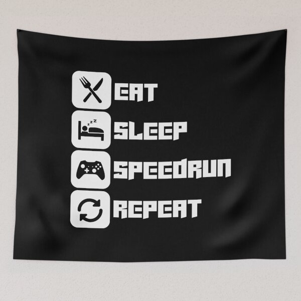 Item preview, Eat Sleep Speedrun Repeat – Vertical Icon Gamer Design designed and sold by PHRASEandSTYLE.