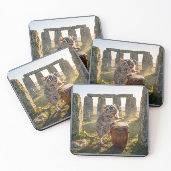 Item preview, Gigantic Jerboa bangs the Drum at Stonehenge designed and sold by Tridentulus.
