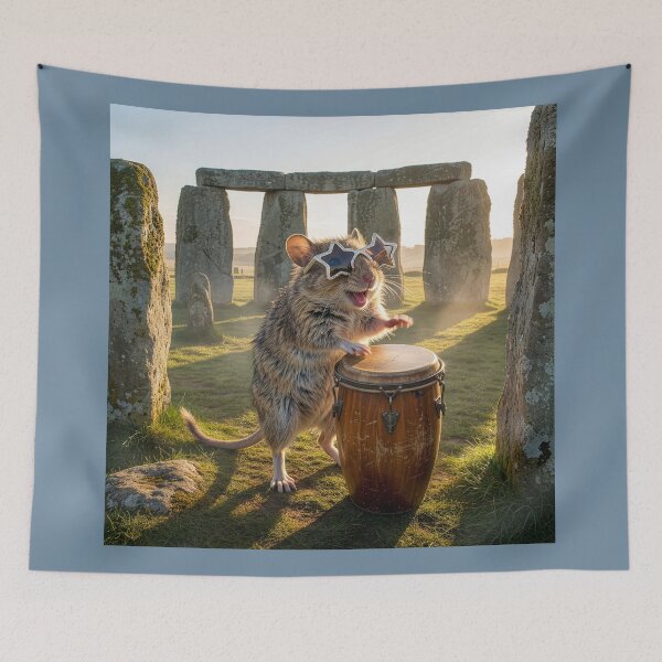 Item preview, Gigantic Jerboa bangs the Drum at Stonehenge designed and sold by Tridentulus.
