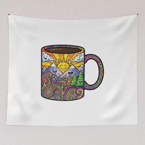 Item preview, Psychedelic Smiling Coffee Mug Nature Scene designed and sold by AliveStyle.