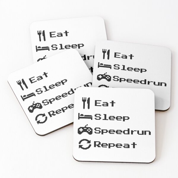 Item preview, Eat Sleep Speedrun Repeat – Retro Pixel Gamer Text designed and sold by PHRASEandSTYLE.