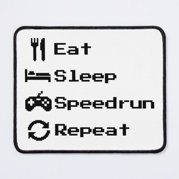 Item preview, Eat Sleep Speedrun Repeat – Retro Pixel Gamer Text designed and sold by PHRASEandSTYLE.