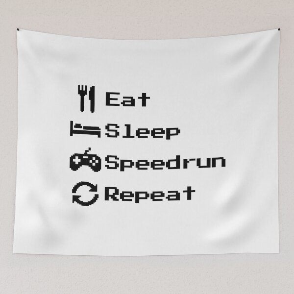 Item preview, Eat Sleep Speedrun Repeat – Retro Pixel Gamer Text designed and sold by PHRASEandSTYLE.