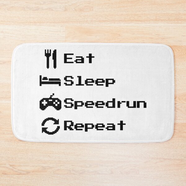 Item preview, Eat Sleep Speedrun Repeat – Retro Pixel Gamer Text designed and sold by PHRASEandSTYLE.