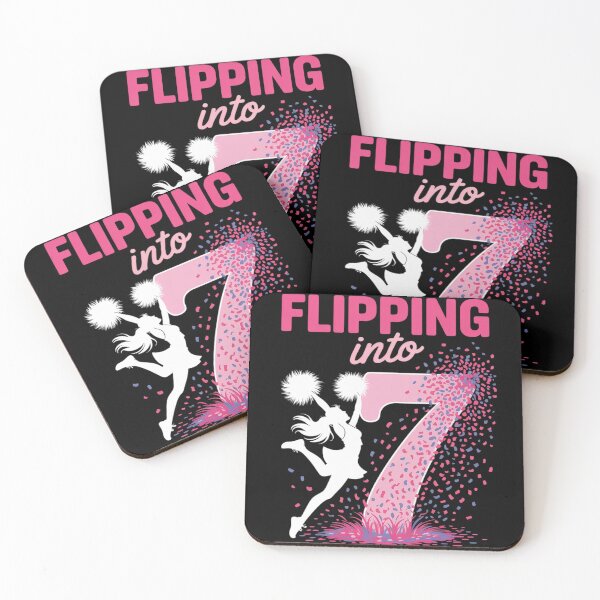 Item preview, Flipping Into 7 Cheerleader 7th Birthday Girl Cheerleading designed and sold by genkihikki.
