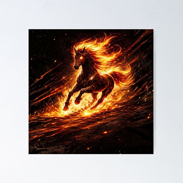 Item preview, Inferno Fire Horse – Blazing Flame Spirit designed and sold by Sksticker991.
