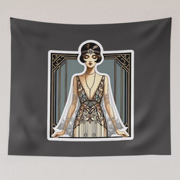 Item preview, Art Deco Flapper Pinup Roaring Twenties Glamour Print designed and sold by PinUpPizzazz.