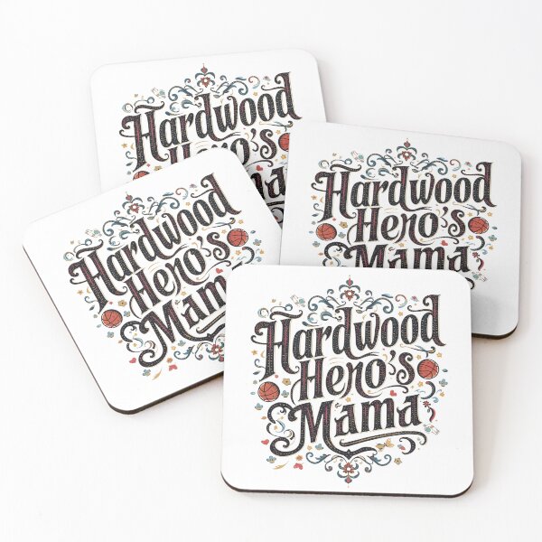 Item preview, Hardwood Hero's Mama - Elegant Vintage Basketball Mom Typography designed and sold by CulDeSacCreate.