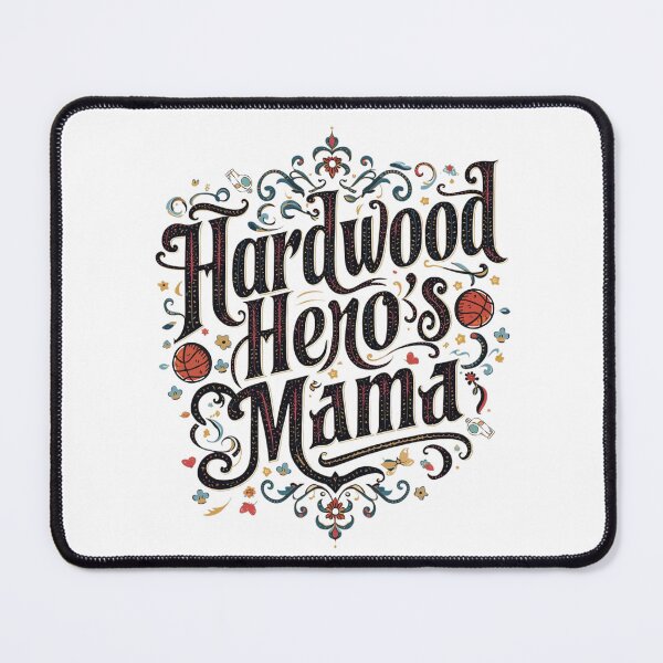 Item preview, Hardwood Hero's Mama - Elegant Vintage Basketball Mom Typography designed and sold by CulDeSacCreate.