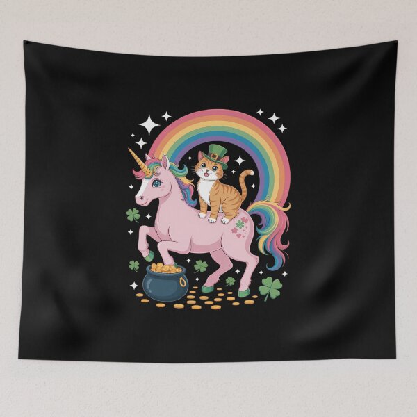 Item preview, Leprechaun Cat Riding Unicorn Happy St Patrick's Day designed and sold by IdunayaStore.