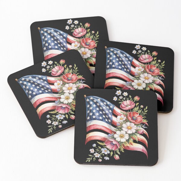 Item preview, Floral American Flag 4th of July America Coquette 4th Of Jul designed and sold by ProudForFunny.