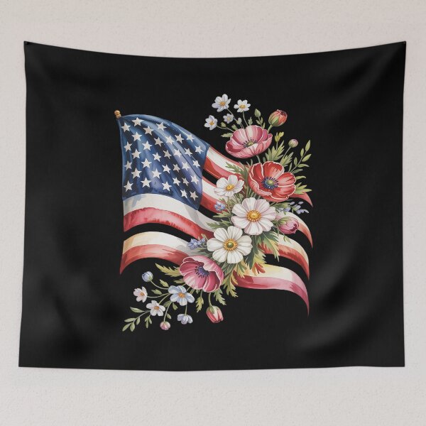 Item preview, Floral American Flag 4th of July America Coquette 4th Of Jul designed and sold by ProudForFunny.