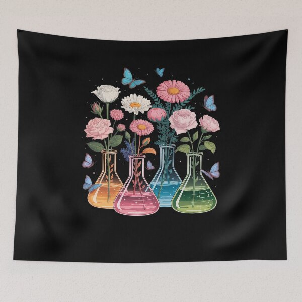 Item preview, Floral Beakers Laboratory Bird Butterfly Chemistry Science designed and sold by ProudForFunny.