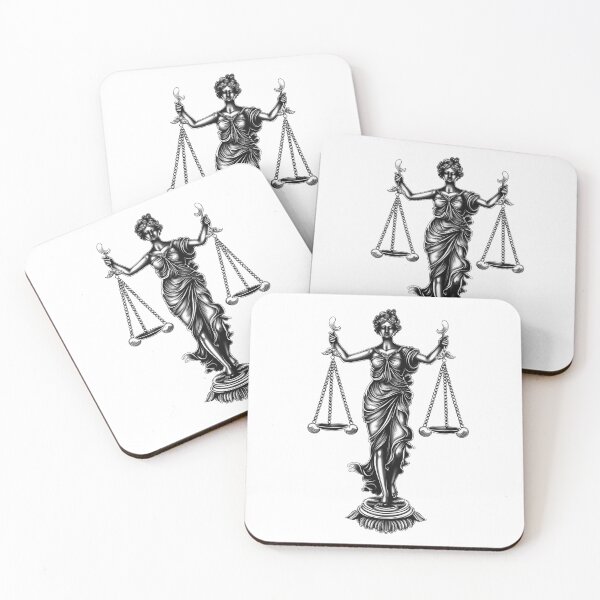Item preview, Lady Justice Holding Scales – Symbol of Law and Balance Ink Art designed and sold by inkoutninja.