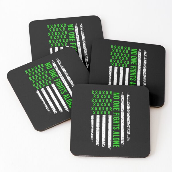 Item preview, No One Fights Alone - Mental Health Awareness Green Ribbon designed and sold by kafferahelma.