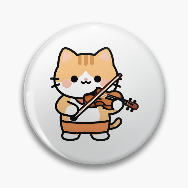 Item preview, school subject music A cute cartoon cat playing a violin in a classroom designed and sold by Uglyandcute.