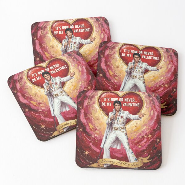 Item preview, Elvis Presley Valentine Art – "It's Now Or Never" Sending All My Love Oil Painting designed and sold by Art's Diner.