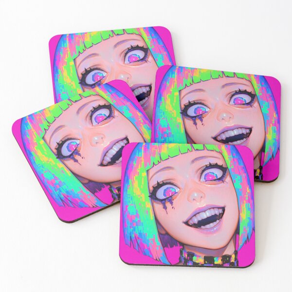 Item preview, Glitchcore Rainbow Anime Girl Portrait designed and sold by bubblegoth.