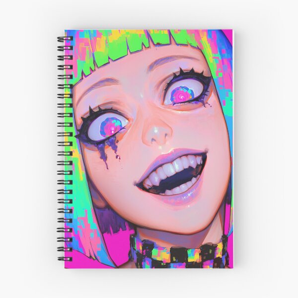Item preview, Glitchcore Rainbow Anime Girl Portrait designed and sold by bubblegoth.