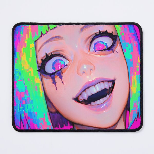 Item preview, Glitchcore Rainbow Anime Girl Portrait designed and sold by bubblegoth.