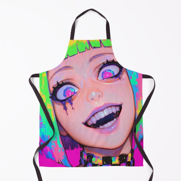 Item preview, Glitchcore Rainbow Anime Girl Portrait designed and sold by bubblegoth.