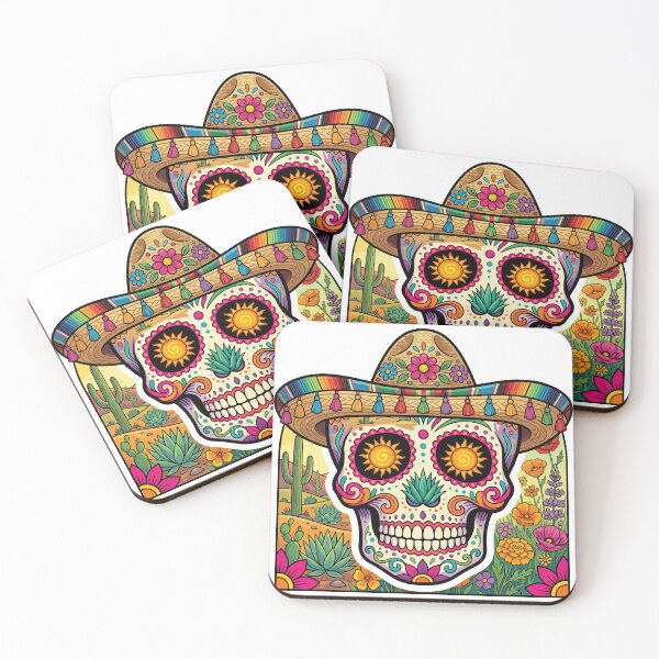 Item preview, Mexican Sugar Skull Hat Floral Art designed and sold by AliveStyle.